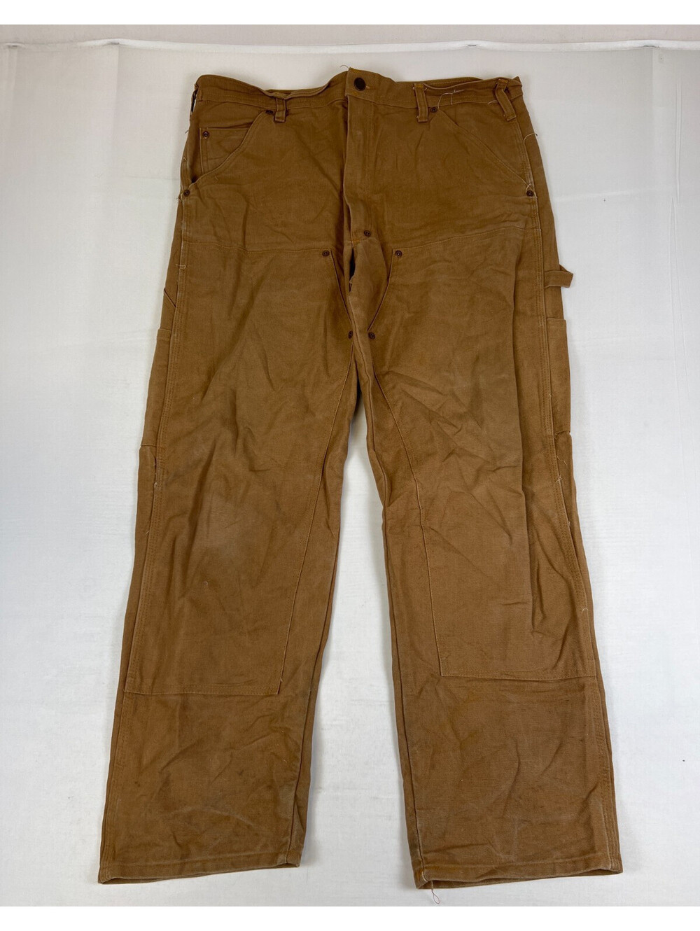 Vintage Stan Ray Men 34x28 Brown Cotton Utility Double Front Work Pants USA